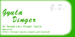 gyula dinger business card